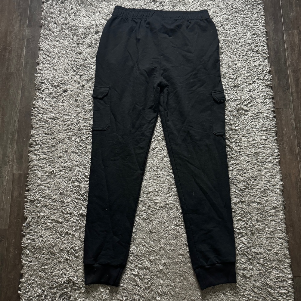 Champion Cargo Sweatpants Joggers Mens Large Black Tapered Leg Cargo Pockets - Picture 2 of 10